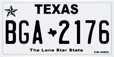 TX license plate BGA2176
