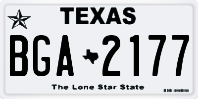 TX license plate BGA2177