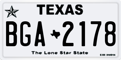 TX license plate BGA2178