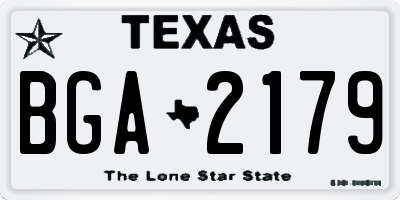 TX license plate BGA2179