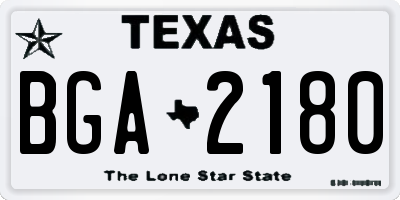 TX license plate BGA2180