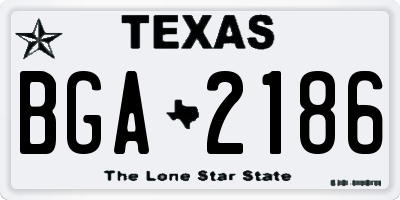 TX license plate BGA2186