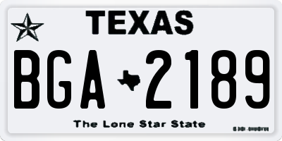 TX license plate BGA2189