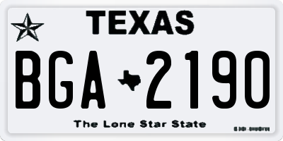 TX license plate BGA2190