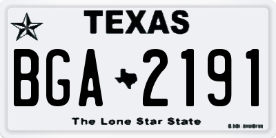 TX license plate BGA2191
