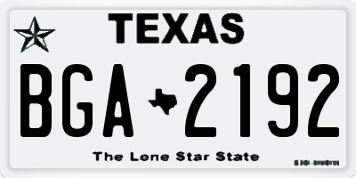 TX license plate BGA2192