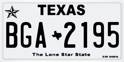 TX license plate BGA2195