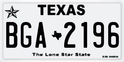 TX license plate BGA2196
