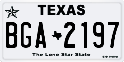 TX license plate BGA2197