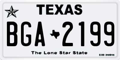 TX license plate BGA2199