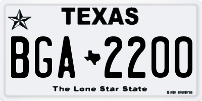 TX license plate BGA2200