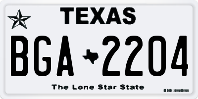 TX license plate BGA2204