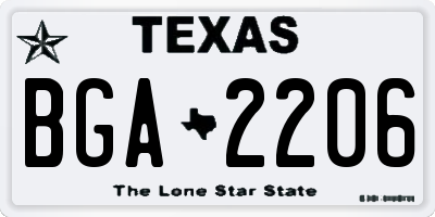 TX license plate BGA2206
