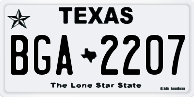 TX license plate BGA2207