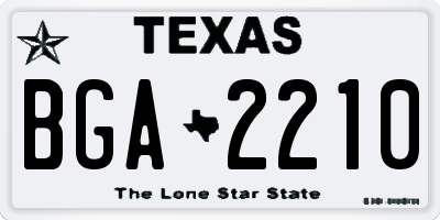 TX license plate BGA2210