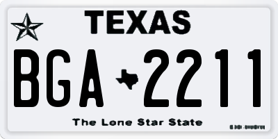 TX license plate BGA2211
