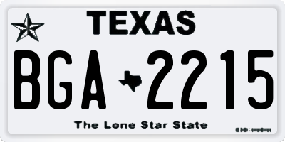 TX license plate BGA2215