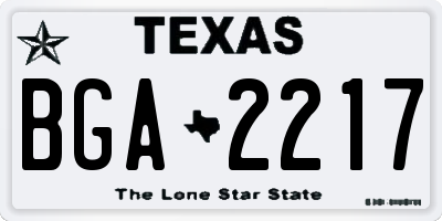 TX license plate BGA2217