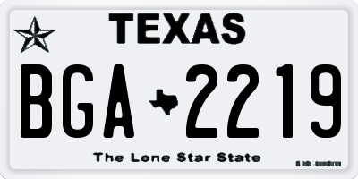 TX license plate BGA2219