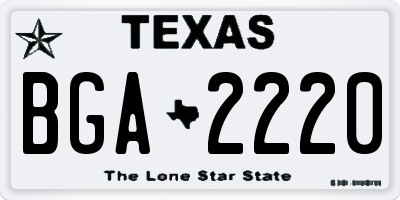 TX license plate BGA2220