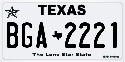 TX license plate BGA2221