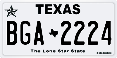TX license plate BGA2224