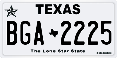 TX license plate BGA2225