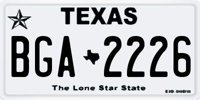 TX license plate BGA2226