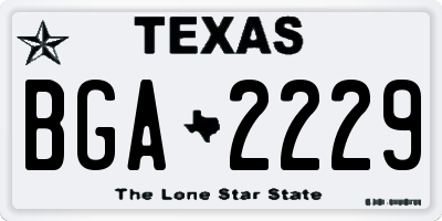 TX license plate BGA2229