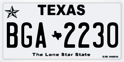 TX license plate BGA2230