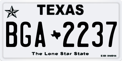 TX license plate BGA2237