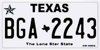 TX license plate BGA2243