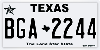TX license plate BGA2244