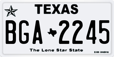 TX license plate BGA2245