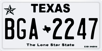 TX license plate BGA2247