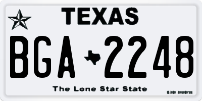 TX license plate BGA2248