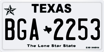 TX license plate BGA2253