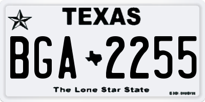 TX license plate BGA2255