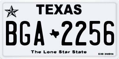 TX license plate BGA2256