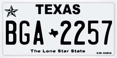 TX license plate BGA2257