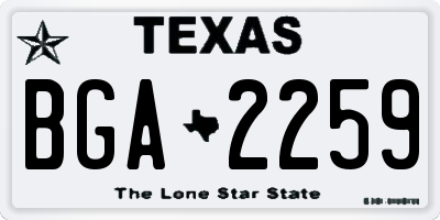 TX license plate BGA2259
