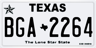 TX license plate BGA2264