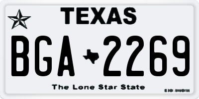 TX license plate BGA2269