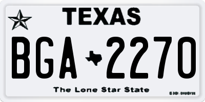 TX license plate BGA2270