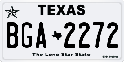 TX license plate BGA2272