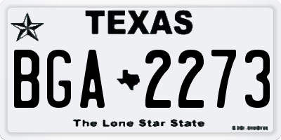 TX license plate BGA2273