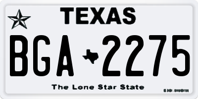 TX license plate BGA2275