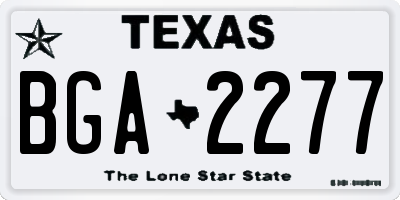 TX license plate BGA2277