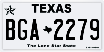 TX license plate BGA2279