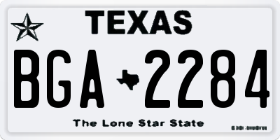 TX license plate BGA2284